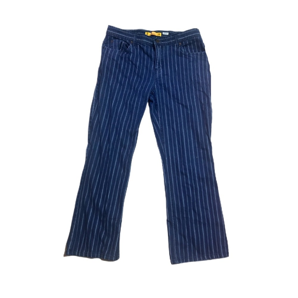 90’s Bill Blass Jeans Women's Blue pinstripe denim mid waist retro flare